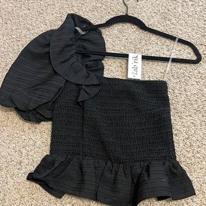 DO+BE one shoulder puff sleeve top